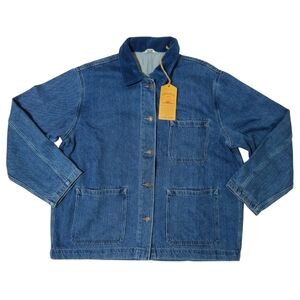 Faherty Denim Jacket High Ridge Twill Studio Cotton Large/XL Night Waves Wash